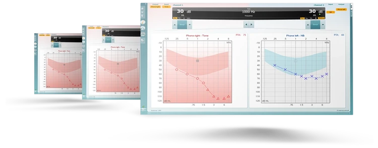 Audiometry software screens