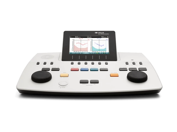 A photo of the AD528 audiometer from Interacoustics.