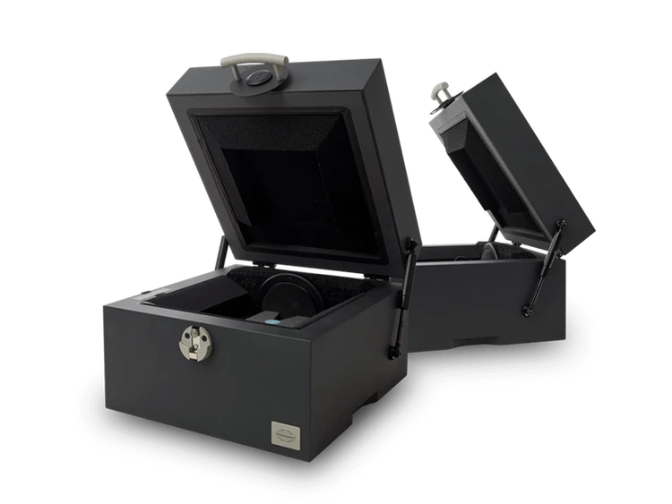 Two TBS25 hearing aid test boxes