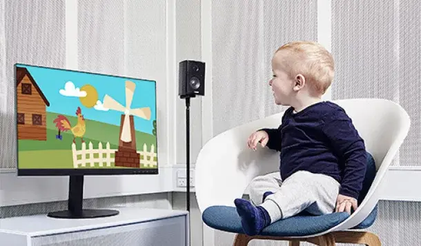 Visual reinforcement audiometry with a young child in a pediatric test booth