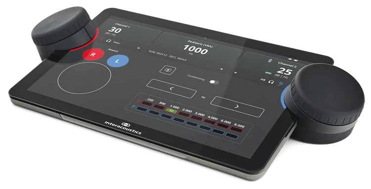 Close up of the Touch Keyboard displaying the pediatric (VRA) screen