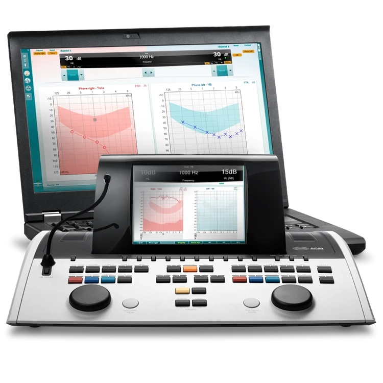 AC40 clinical audiometer and laptop