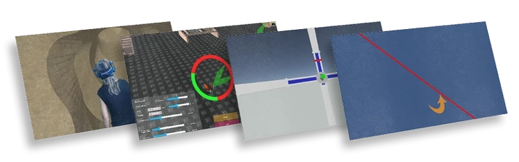 Software screenshots from the BalanceVR software
